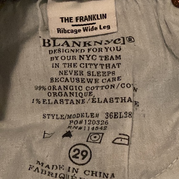Blank NYC The Franklin Wide Leg Jeans. Size 8/29. - Picture 6 of 13